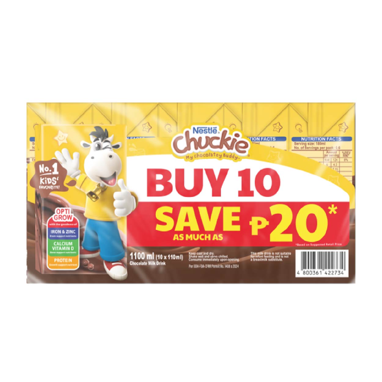 Nestle Chuckie Chocolate Milk Drink 10x110ml SAVE