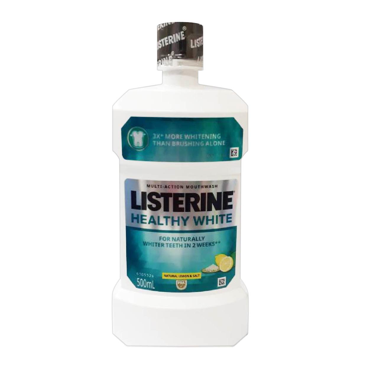 Listerine Healthy White Mouthwash Natural Lemon & Salt 500ml