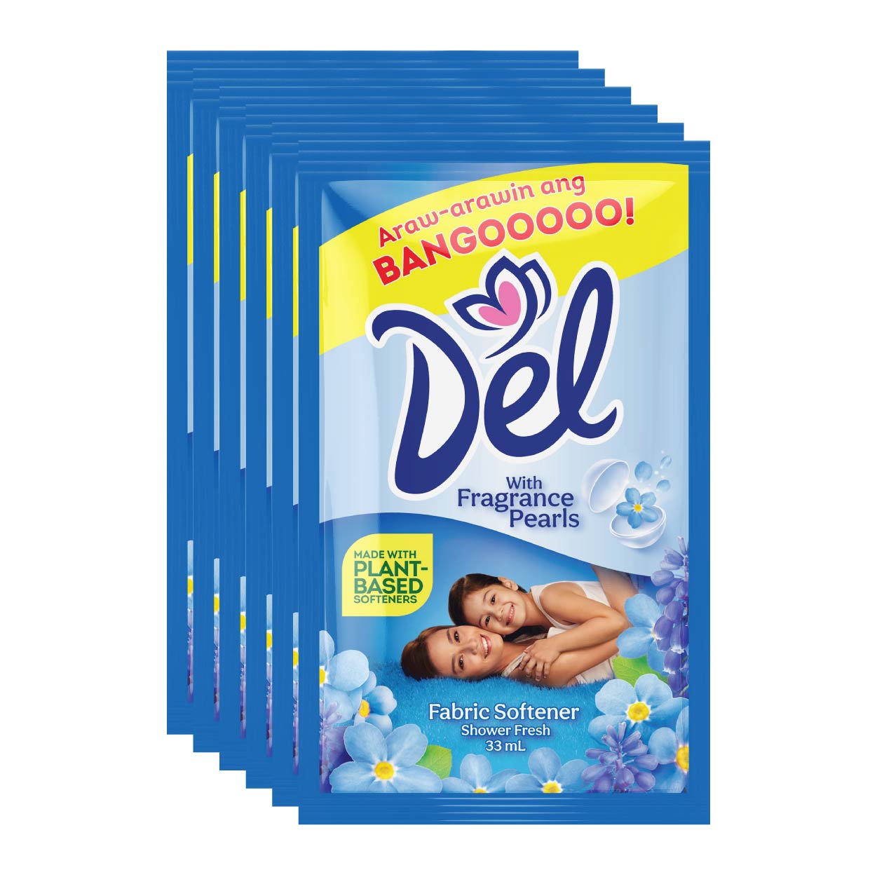 Del Fabric Softener Shower Fresh Blue 6x33ml