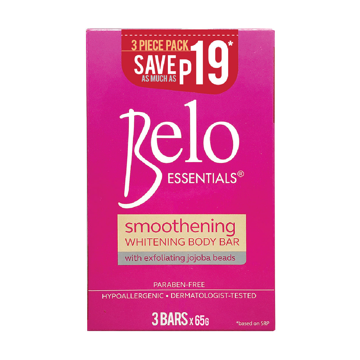 Belo Essentials Body Bar Soap Smoothening Whitening 3x65g