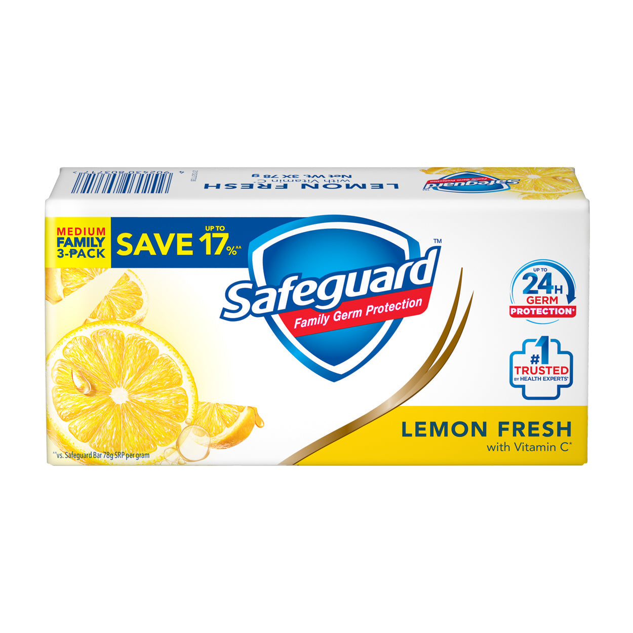 Safeguard Soap Lemon Fresh with VitaminC MediumFamily 3-Pack3x78g