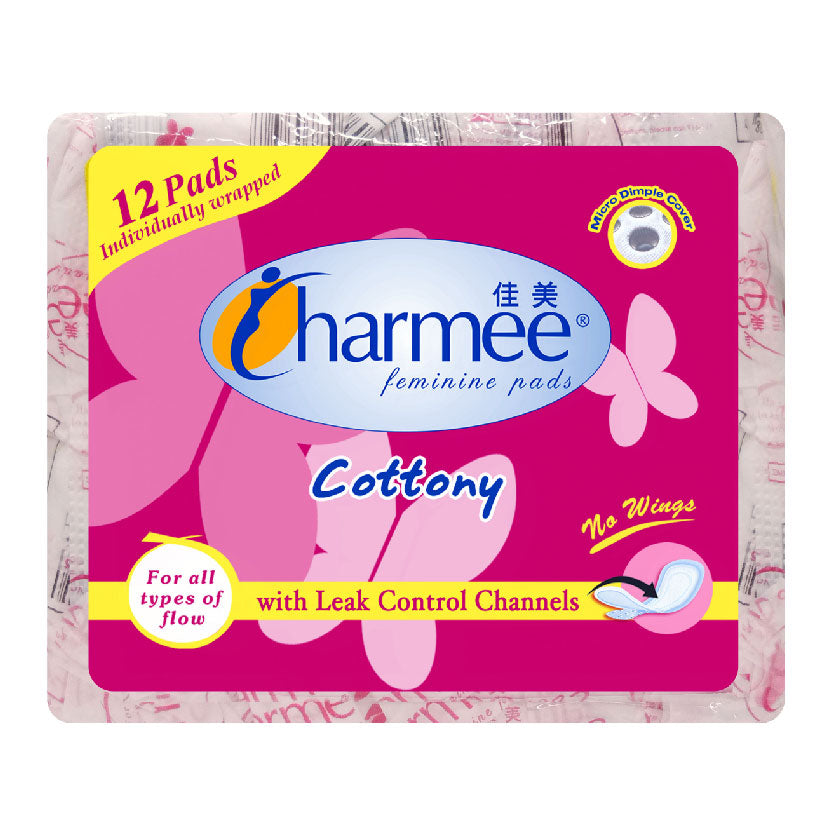 Charmee Feminine Pads All Types of Flow Cottony without Wings 12s