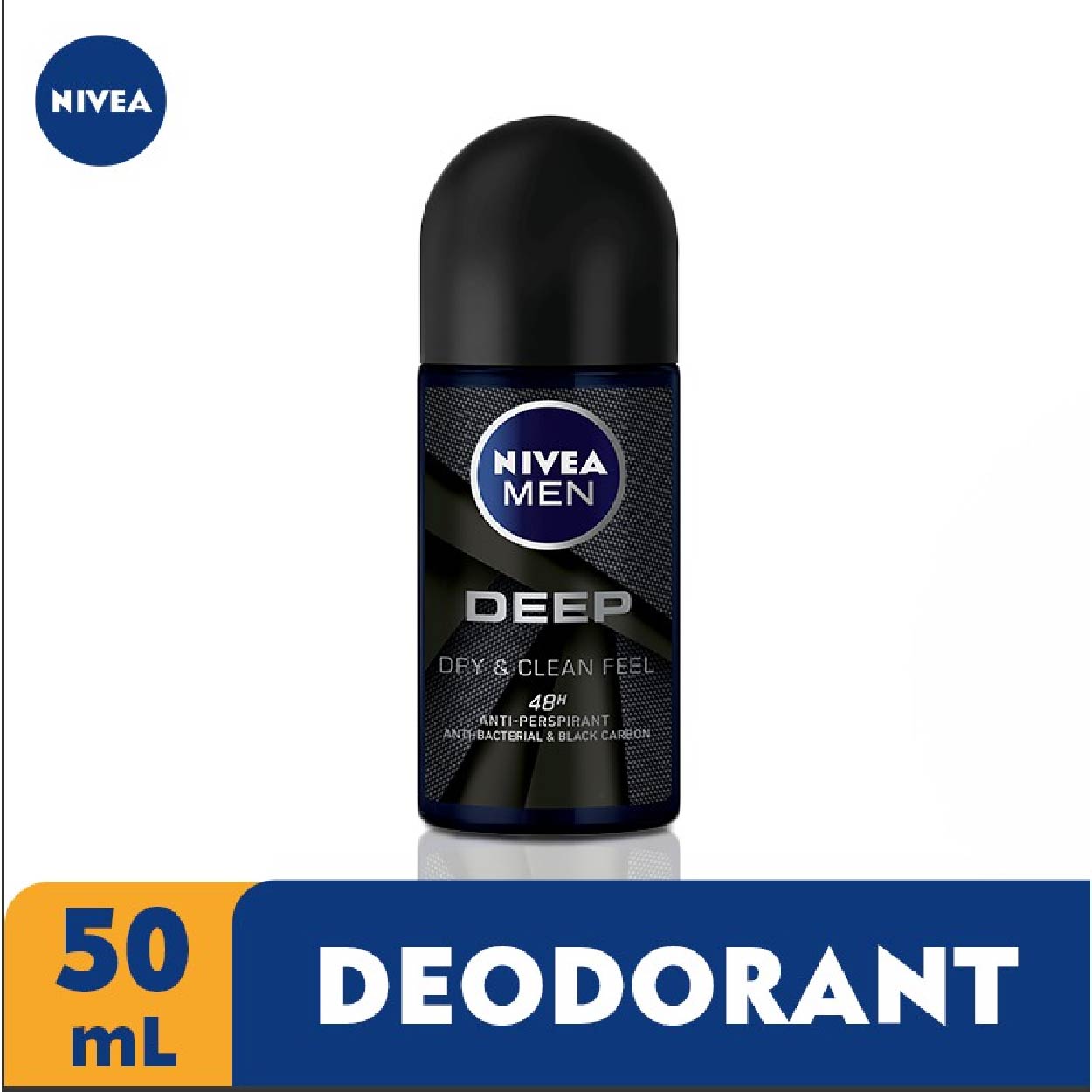 Nivea Men Deodorant Roll On Charcoal Deep Dry & Clean 50ml