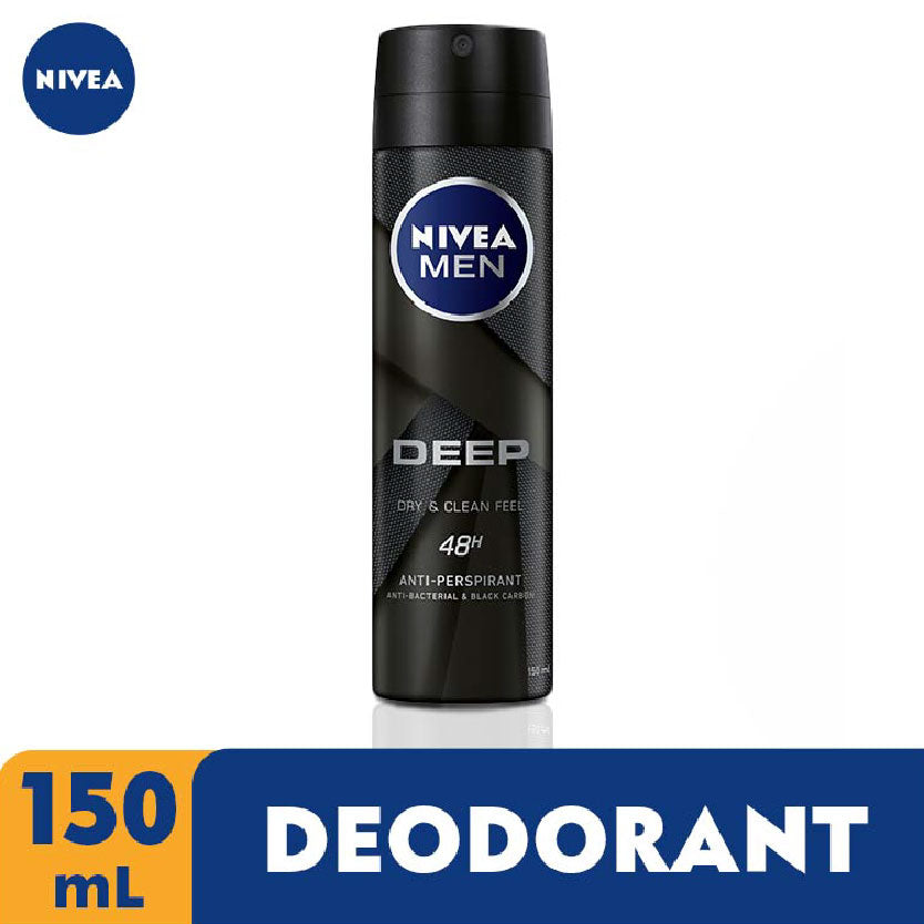 Nivea Men Deodorant Spray Charcoal Deep Dry & Clean 150ml