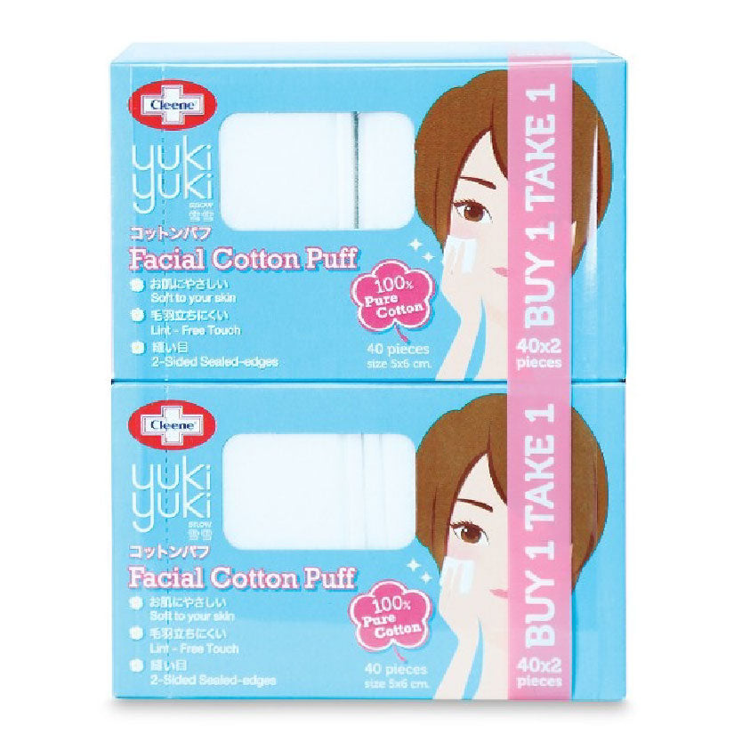 Cleene Yuki Yuki Facial Cotton Puff 40s Buy 1 Take 1