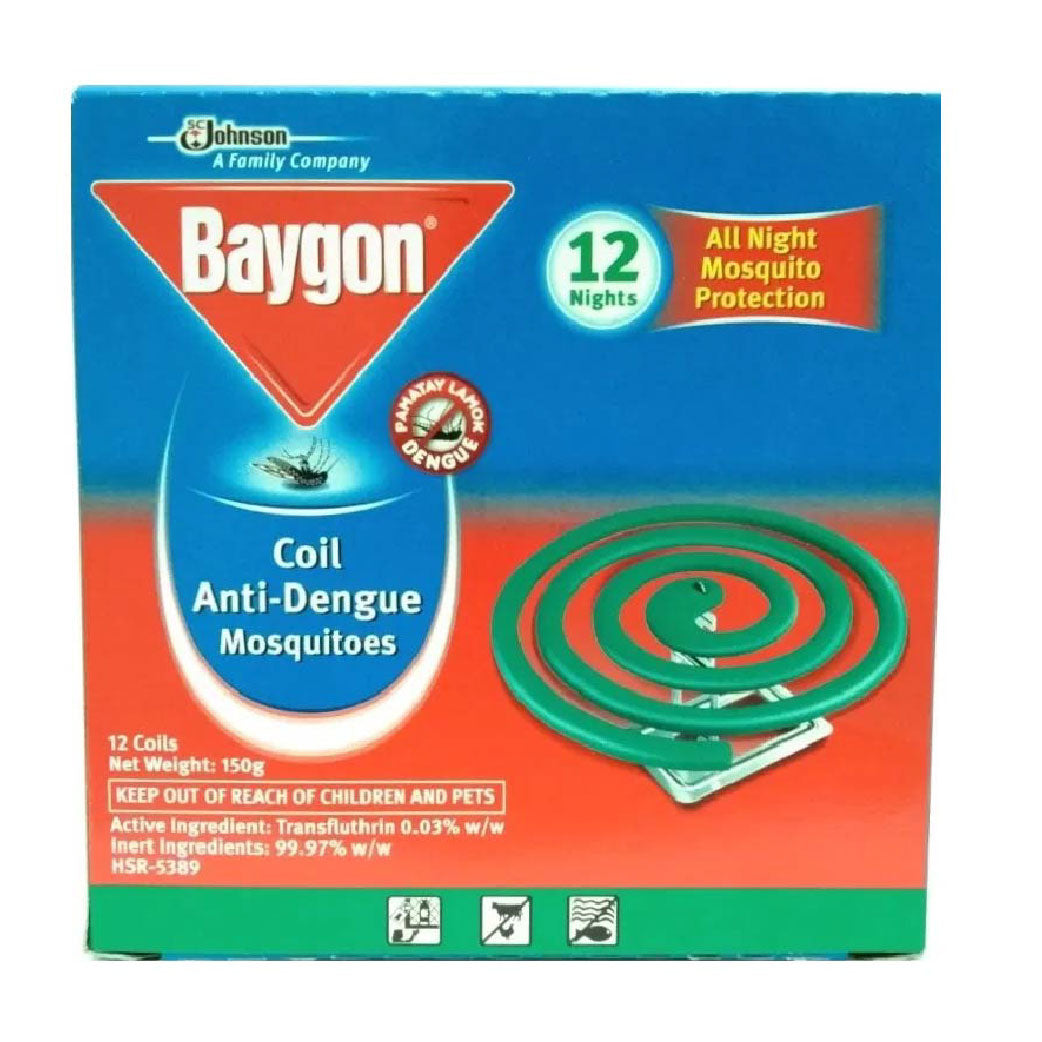 Baygon Mosquito Coil Anti Dengue 150g 12s