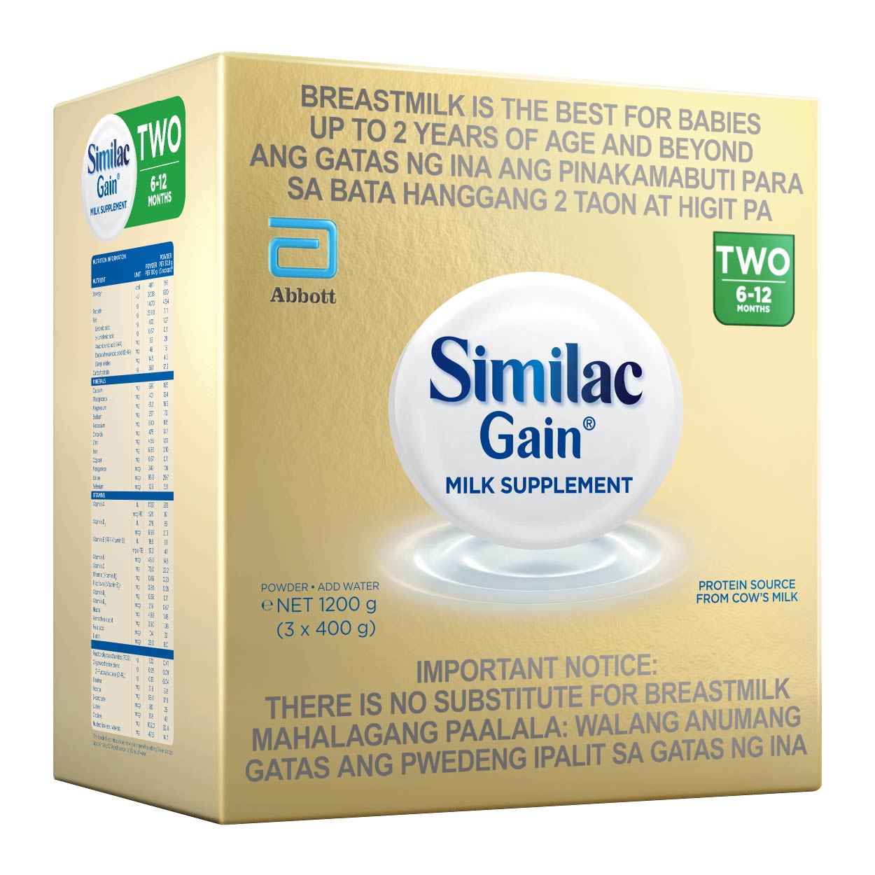 Similac Gain Two Milk Supplement 6-12 months 1.2kg