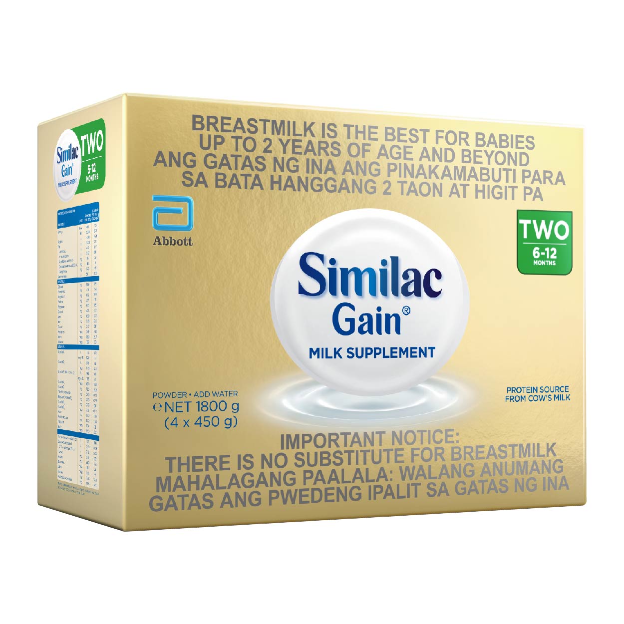 Similac Gain Two Milk Supplement 6-12 months 1.8kg