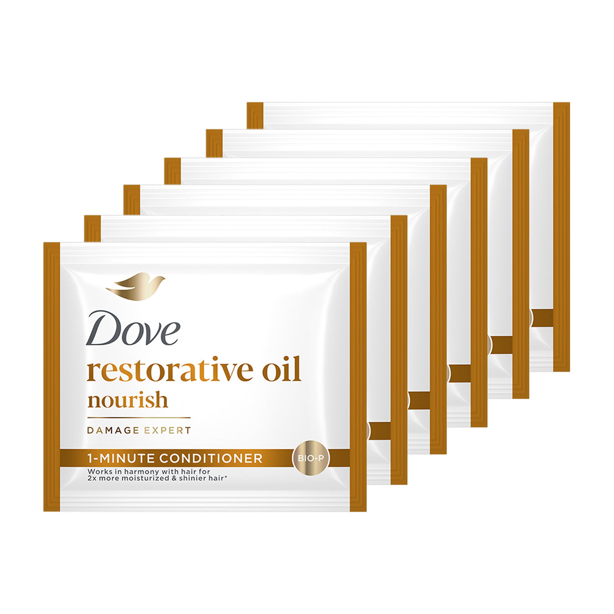 Dove 1 Minute Conditioner Restorative Oil Nourish Gold 6x10ml