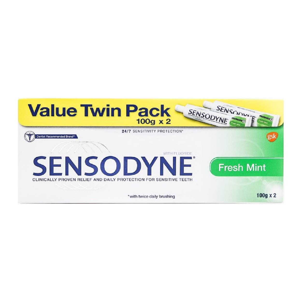 Sensodyne Toothpaste Fresh Mint 2x100g Value Twin Pack