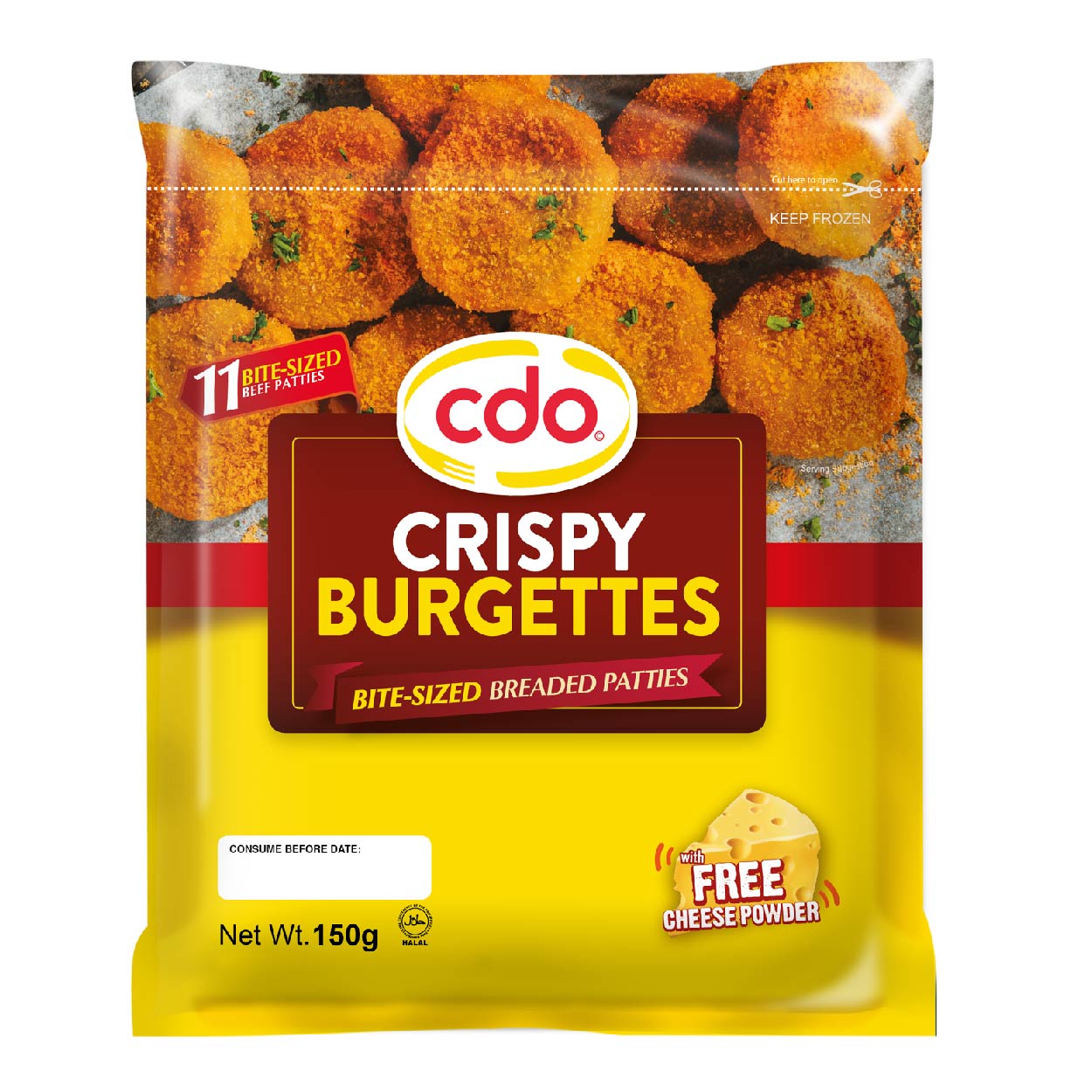 CDO Ulam Burger Crispy Burgettes Bite-sized Patties 150g