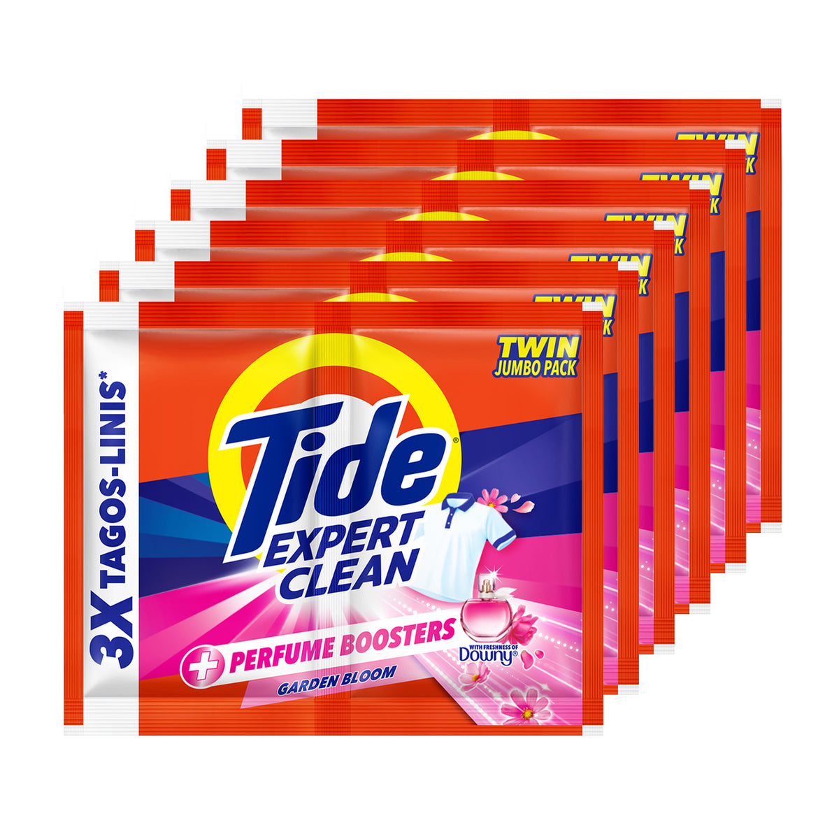 Tide Expert Clean Laundry Powder Garden Bloom Twin Jumbo 6x67g