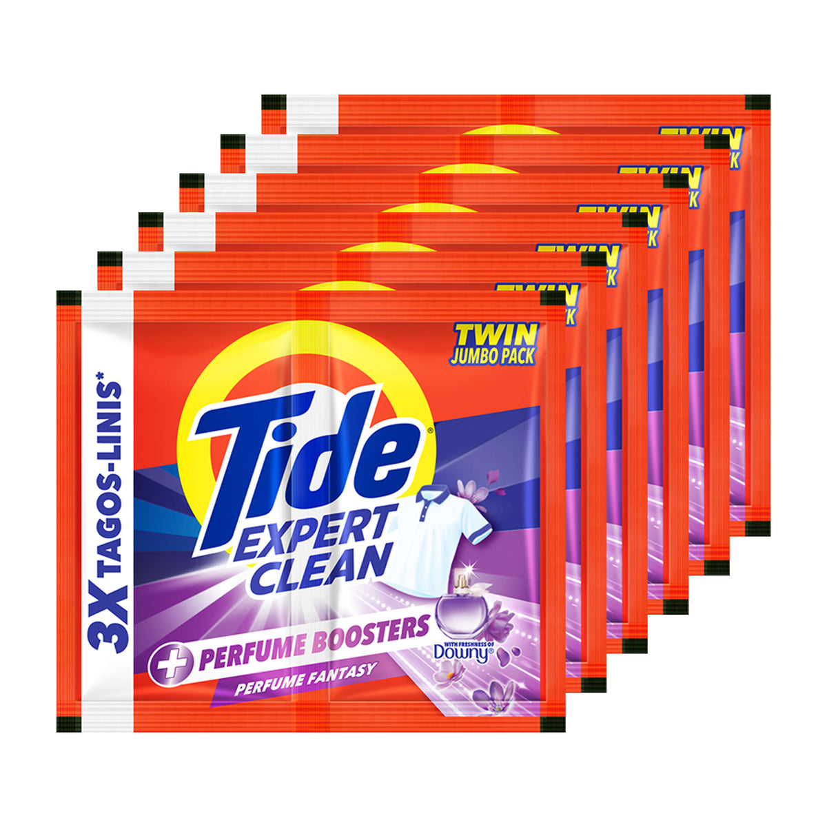 Tide Expert Clean Laundry Powder Perfume Fantasy Twin Jumbo 6x67g