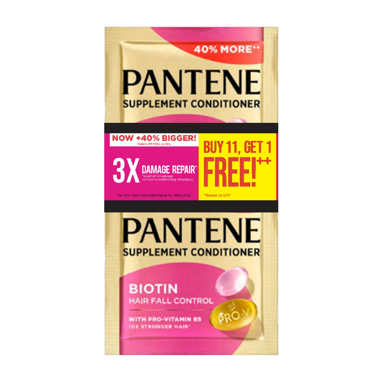 Pantene Supplement Conditioner Biotin Hair Fall Control 11x13mlFr