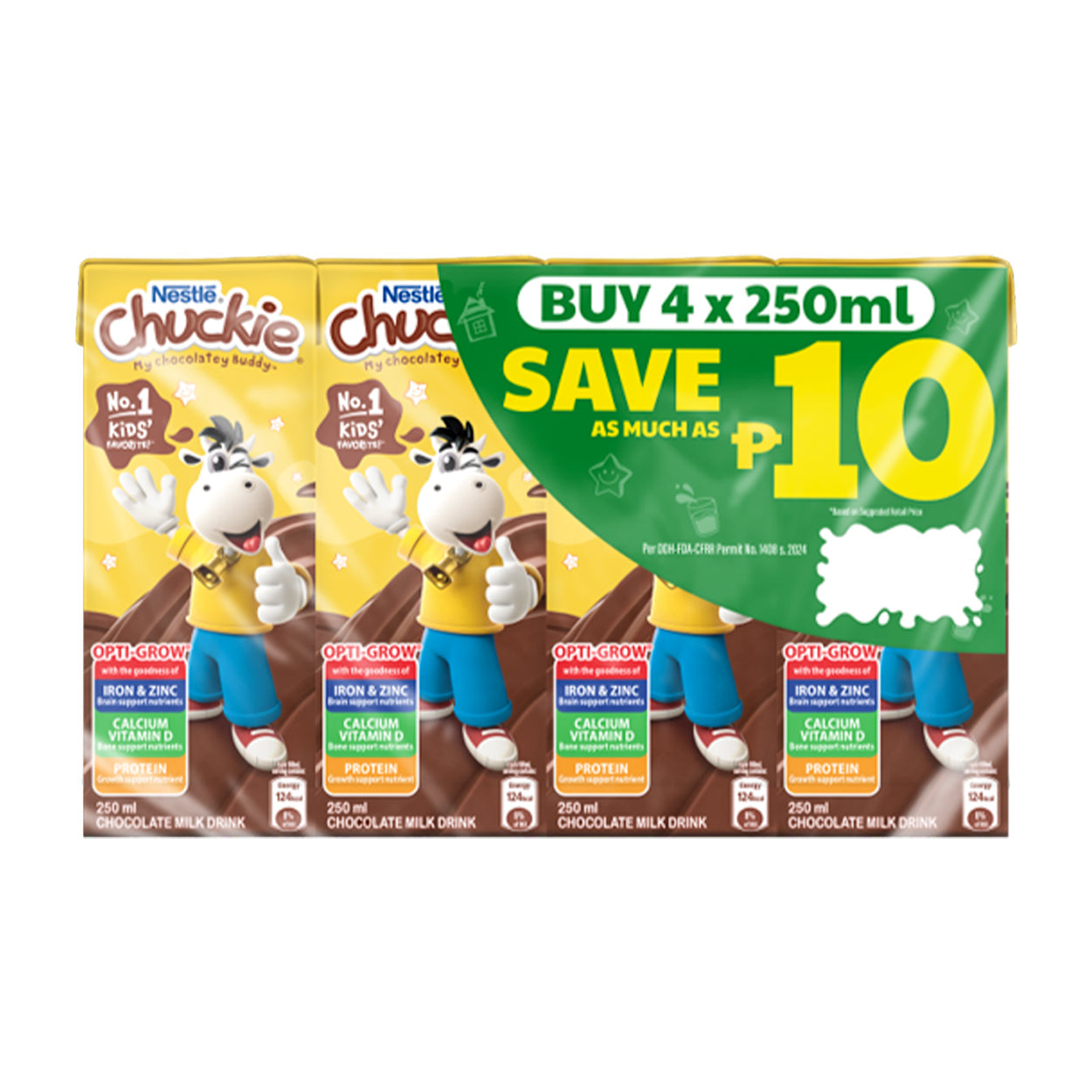 Nestle Chuckie Chocolate Milk Drink 4x250ml SAVE