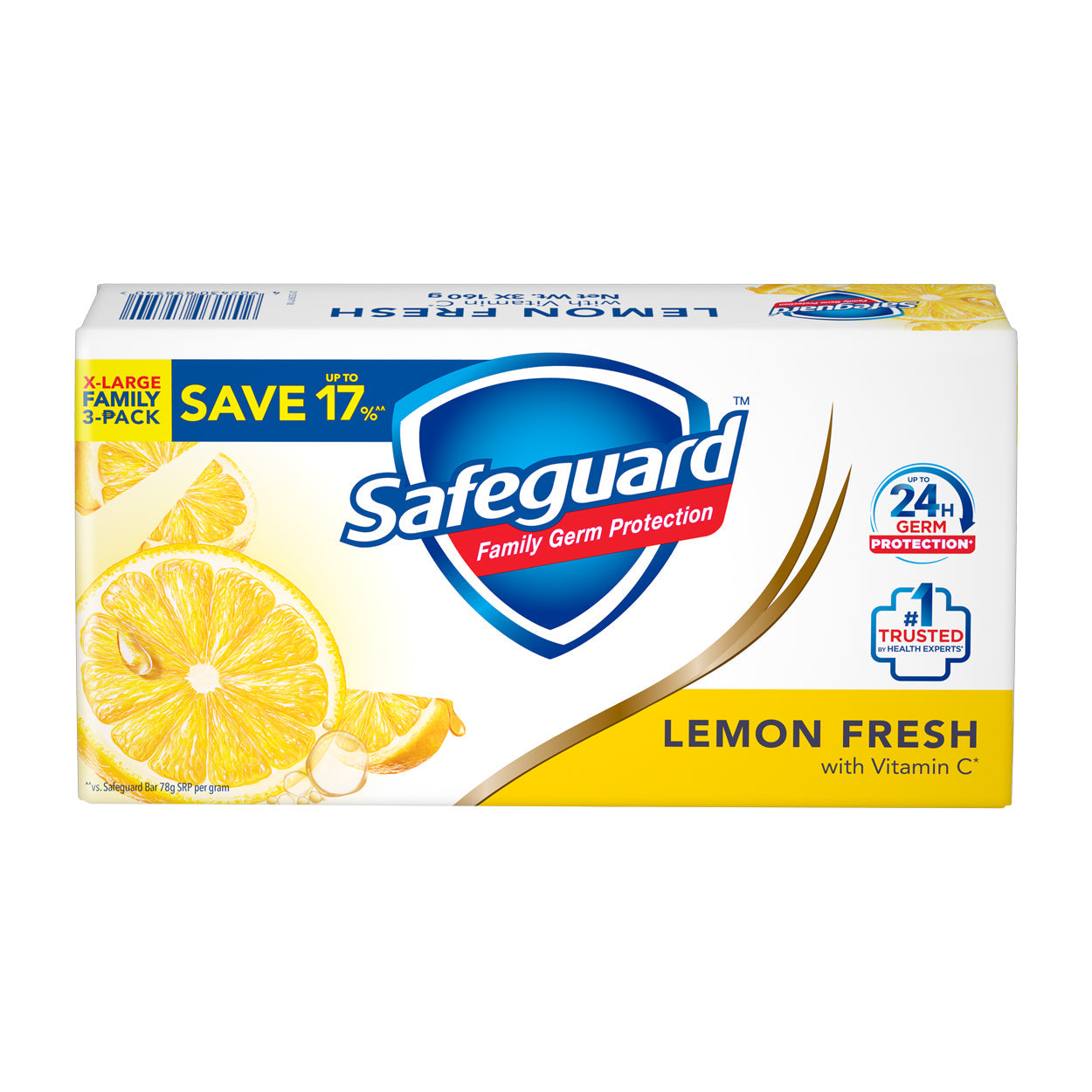 Safeguard Soap LemonFresh with VitaminC XLarge Family3-Pack3x160g