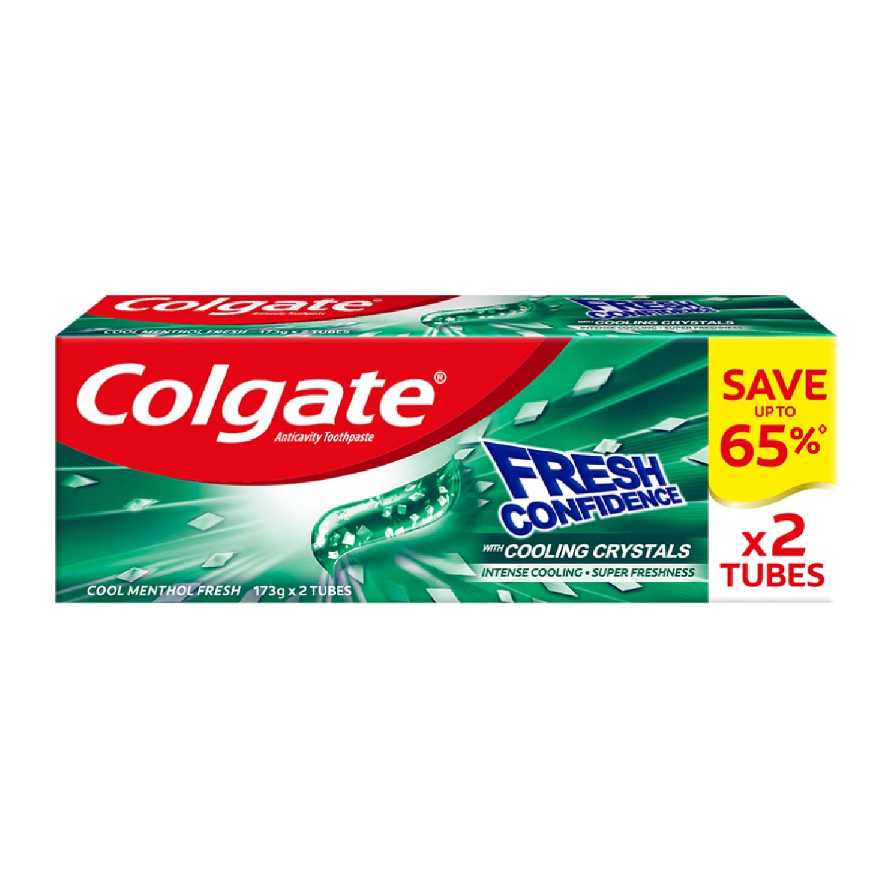 Colgate Fresh Confidence Toothpaste Cool Menthol 173g 2 TubesSAVE