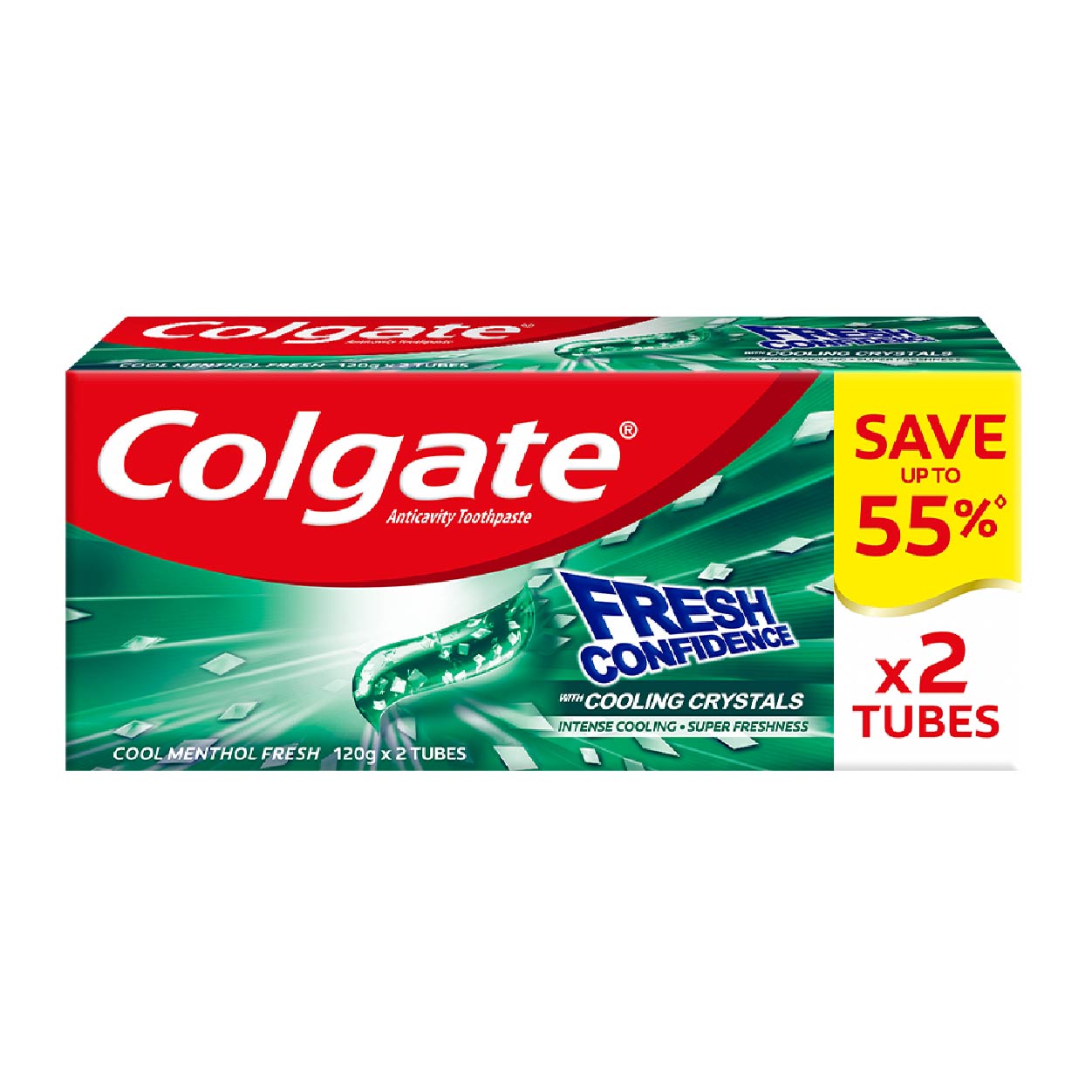 Colgate Fresh Confidence Toothpaste Cool Menthol 120g 2 TubesSAVE