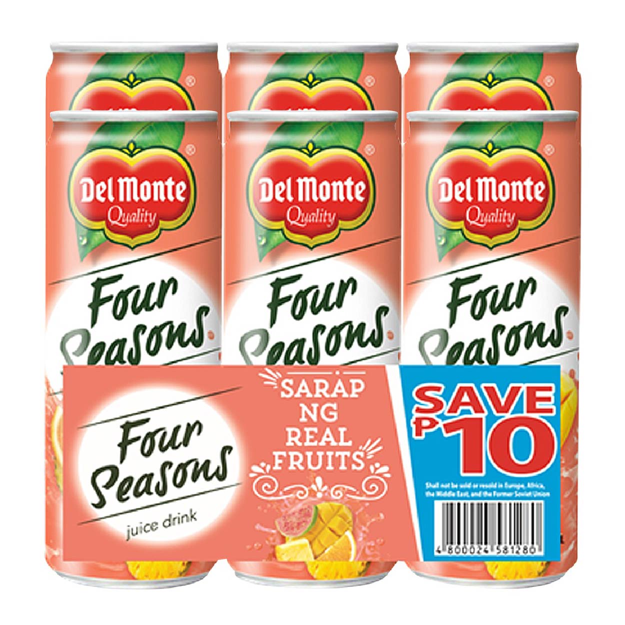 Del Monte Four Seasons Juice Drink 6x220ml SAVE