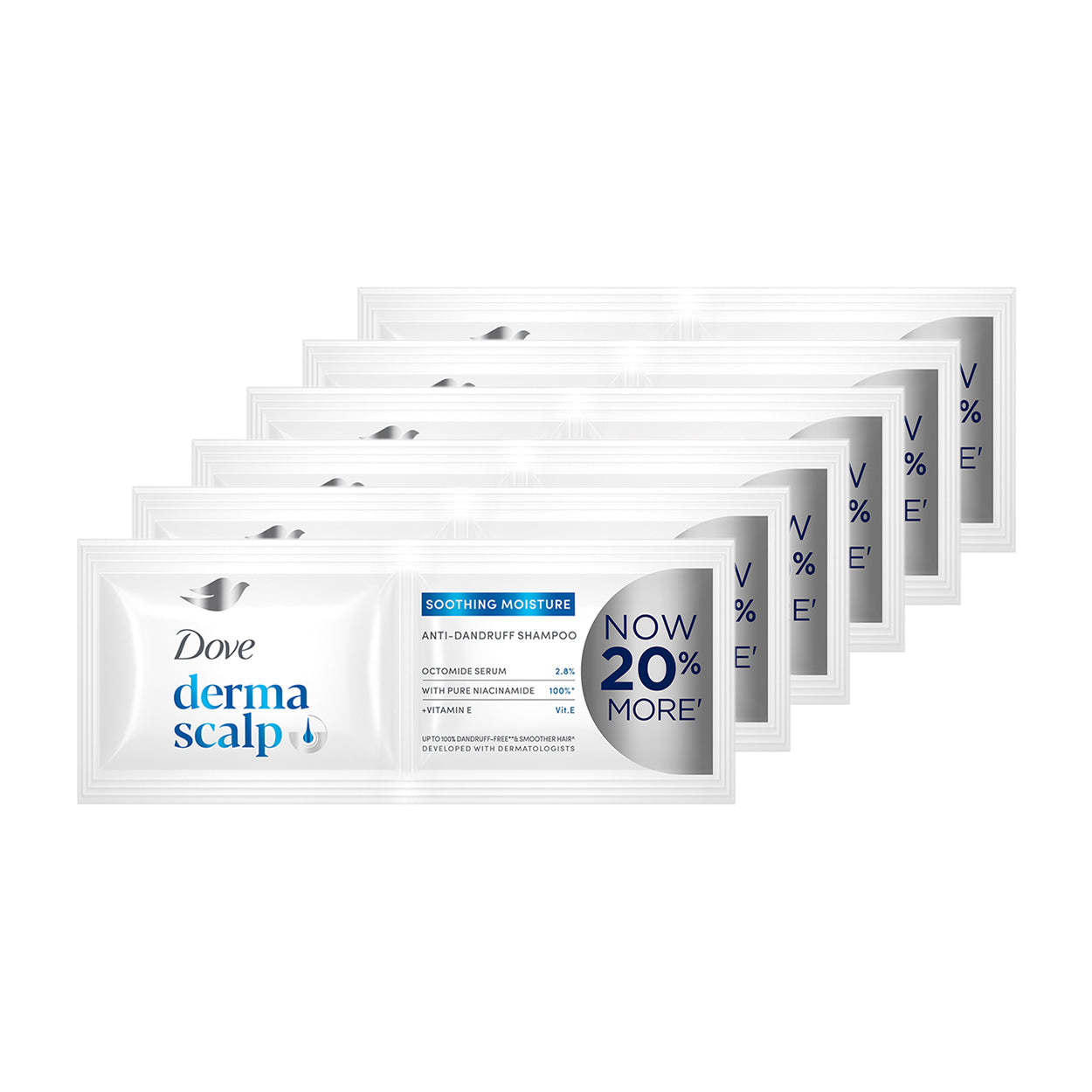 Dove DermaScalp Anti-Dandruff Shampoo Soothing Moisture 6x12ml