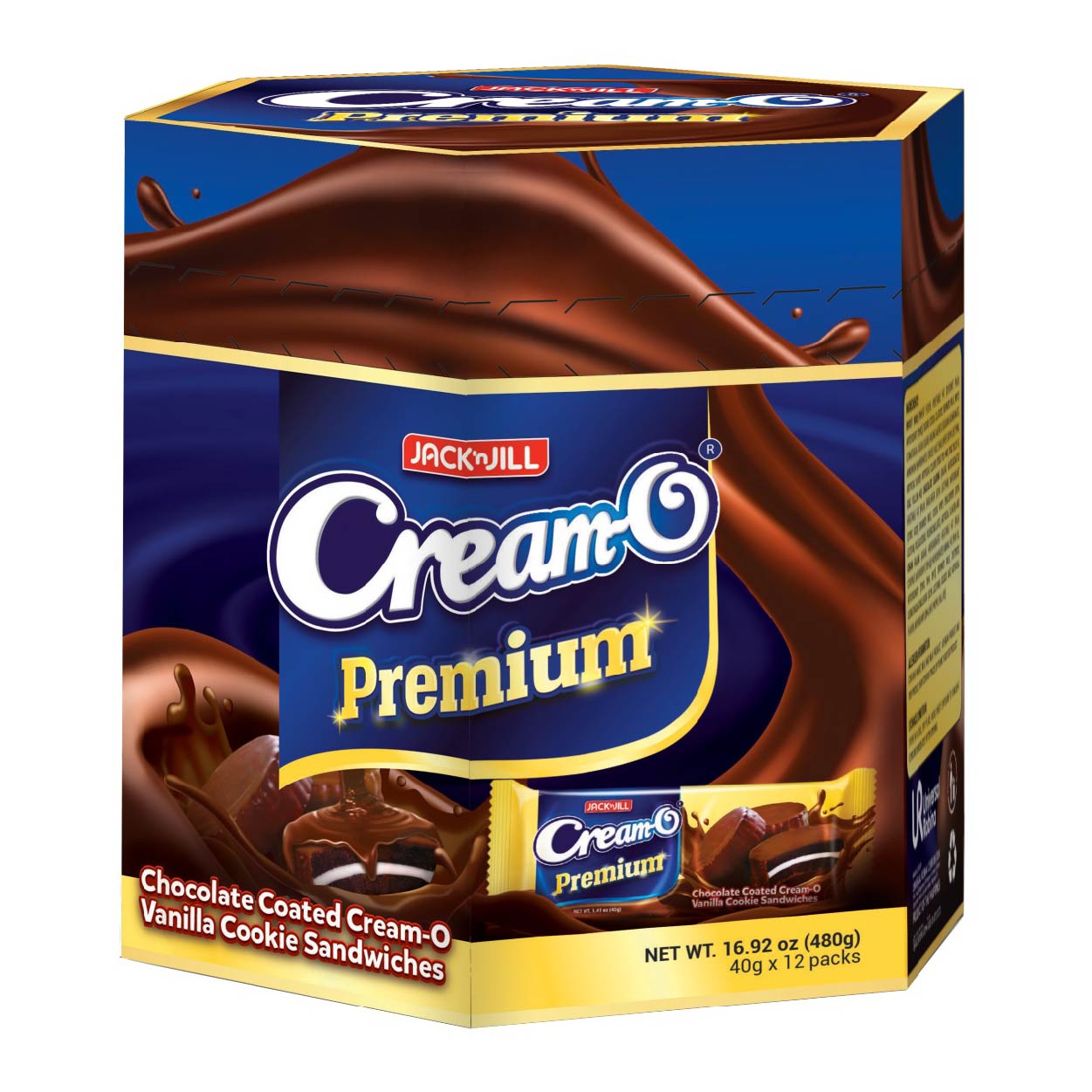 Cream-O Premium Chocolate Coated Vanilla Cookie Sandwiches 12x40g