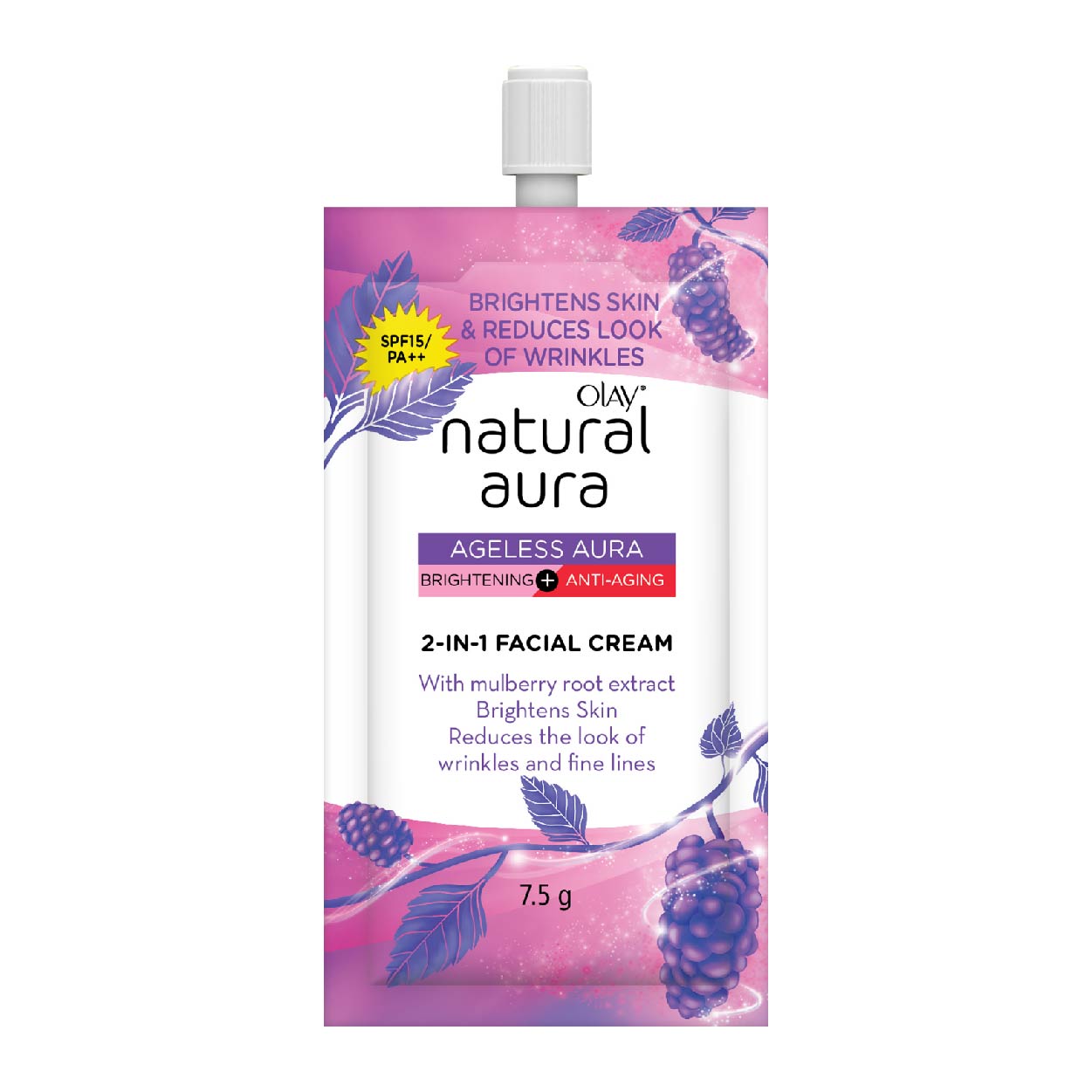 Olay Natural Aura 2in1 Facial Cream Ageless Aura Resealable 7.5g