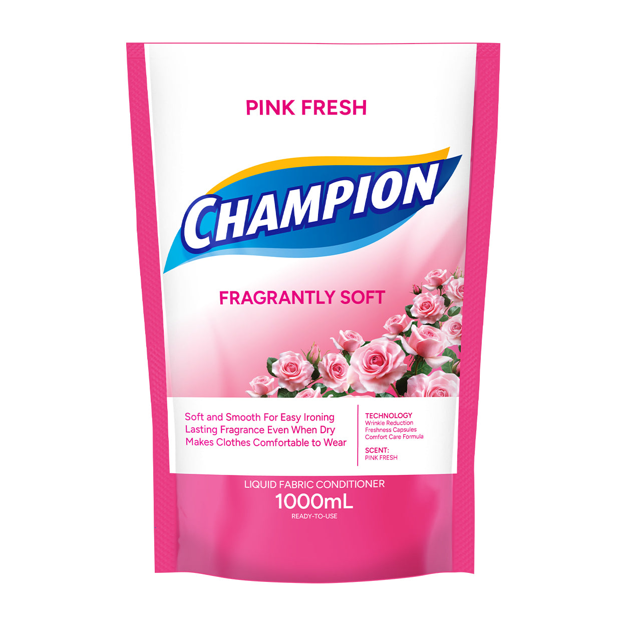 Champion Fabric Conditioner PinkFreshFragrantSoft Refill1L/1000ml
