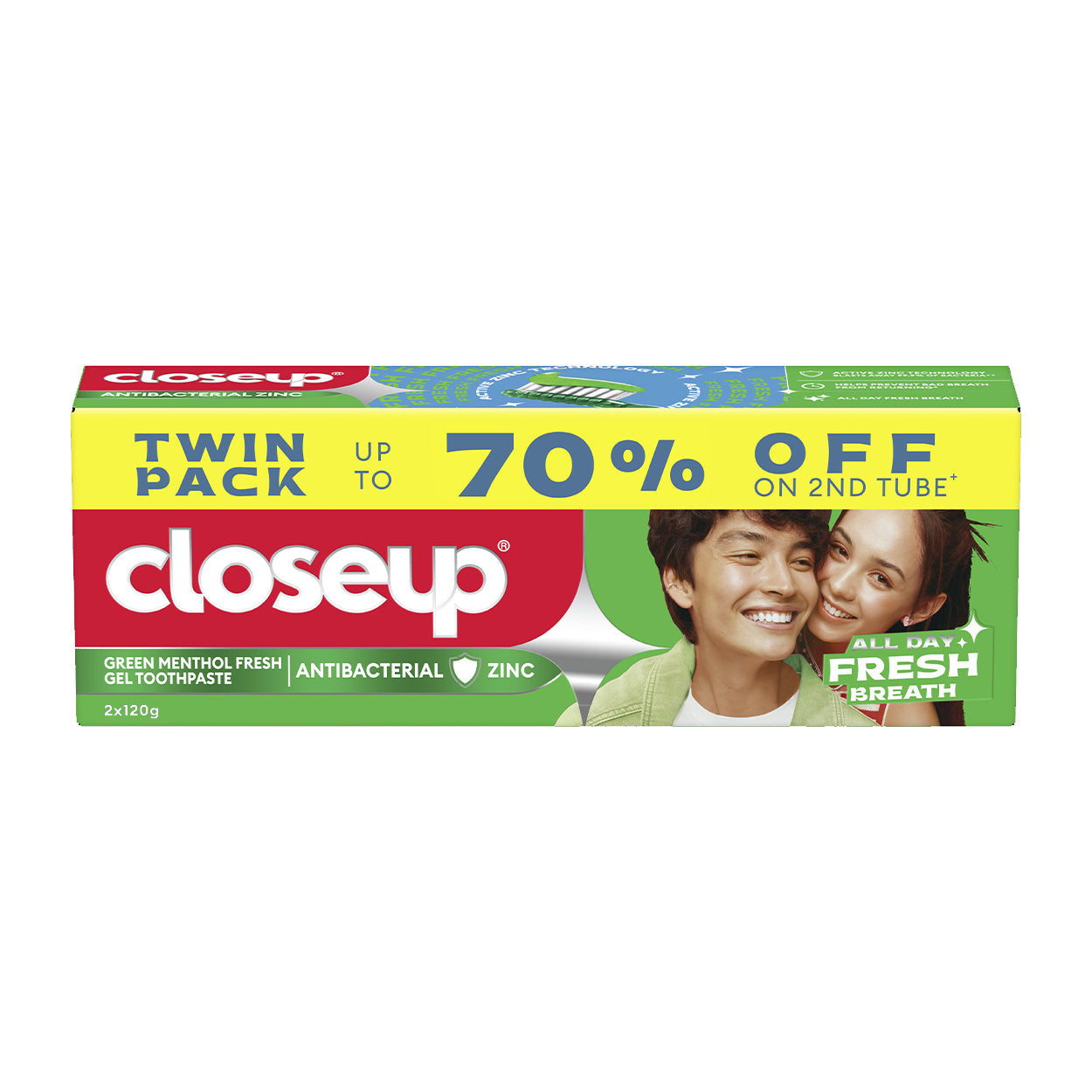 Close Up Toothpaste Green Menthol Fresh 120g Twin Pack