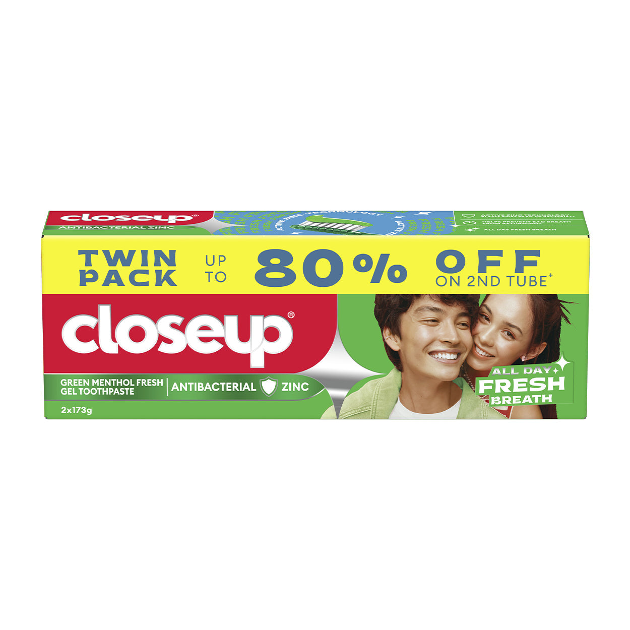 Close Up Toothpaste Green Menthol Fresh 173g Twin Pack