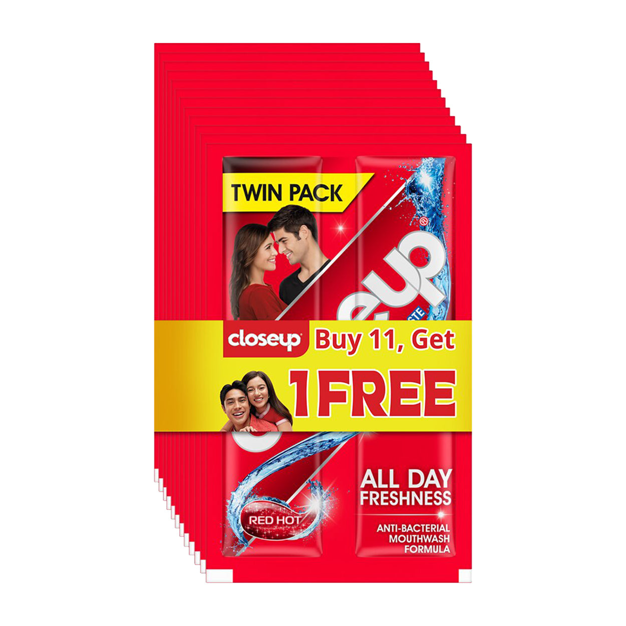 Close Up Toothpaste Red Hot 11x20g + Free