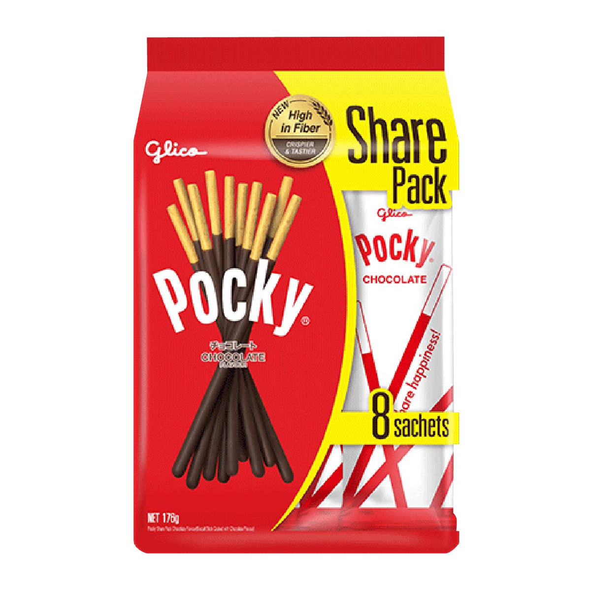 Glico Pocky Chocolate Biscuits Sticks Share Packs 176g