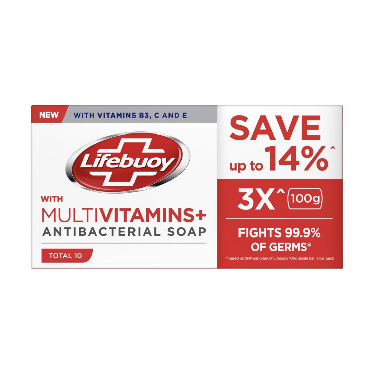 Lifebuoy Antibacterial Soap Total 10 3x110g Triple Value Pack