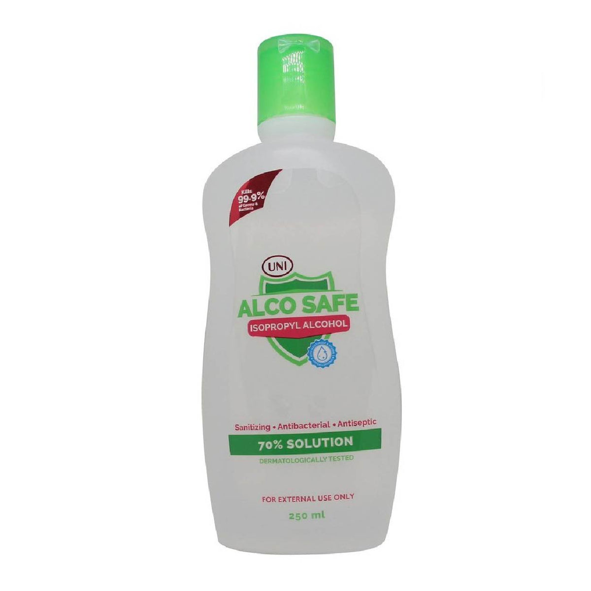 UNI AlcoSafe 70% Isopropyl Alcohol 250ml