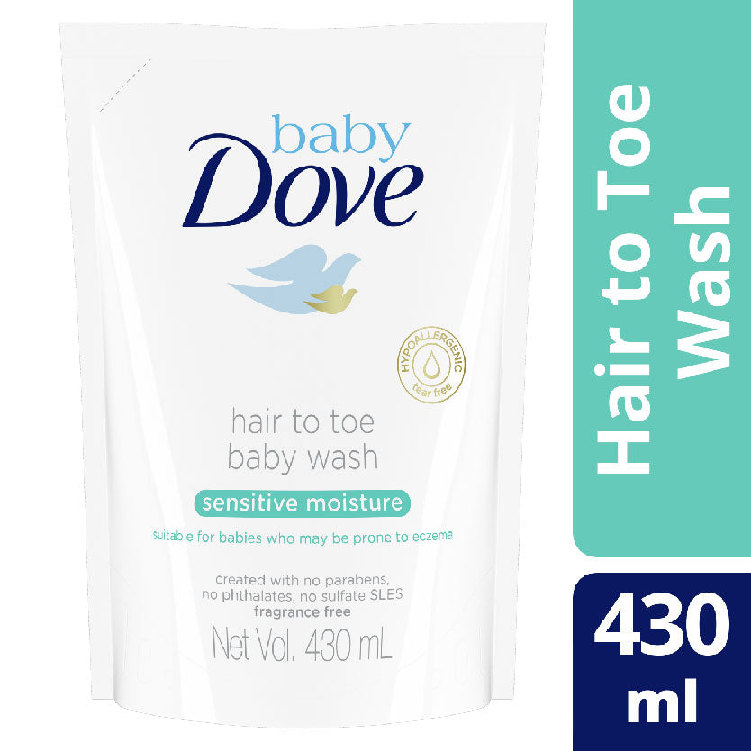 Baby Dove Hair To Toe Baby Wash Sensitive Moisture 430ml Refill