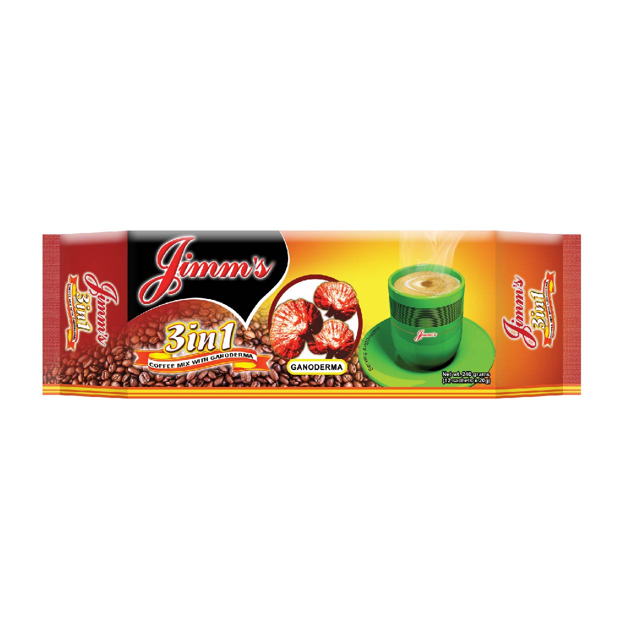 Jimm's 3in1 Coffee Mix with Ganoderma 12x20g