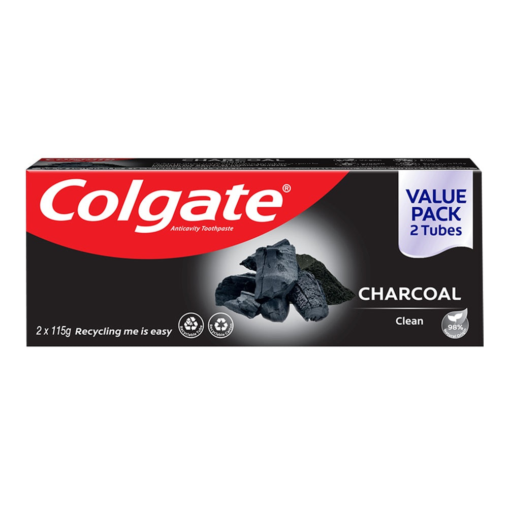 Colgate Toothpaste Charcoal Clean 115g Value Pack 2 Tubes