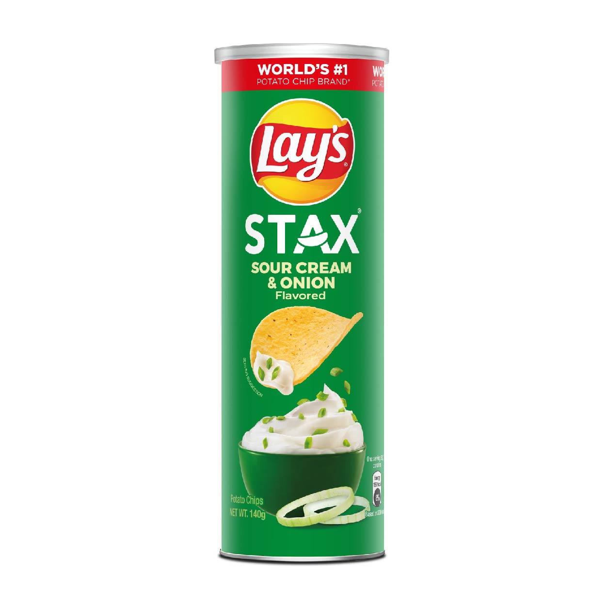 Lay's Stax Sour Cream & Onion Potato Chips 140g