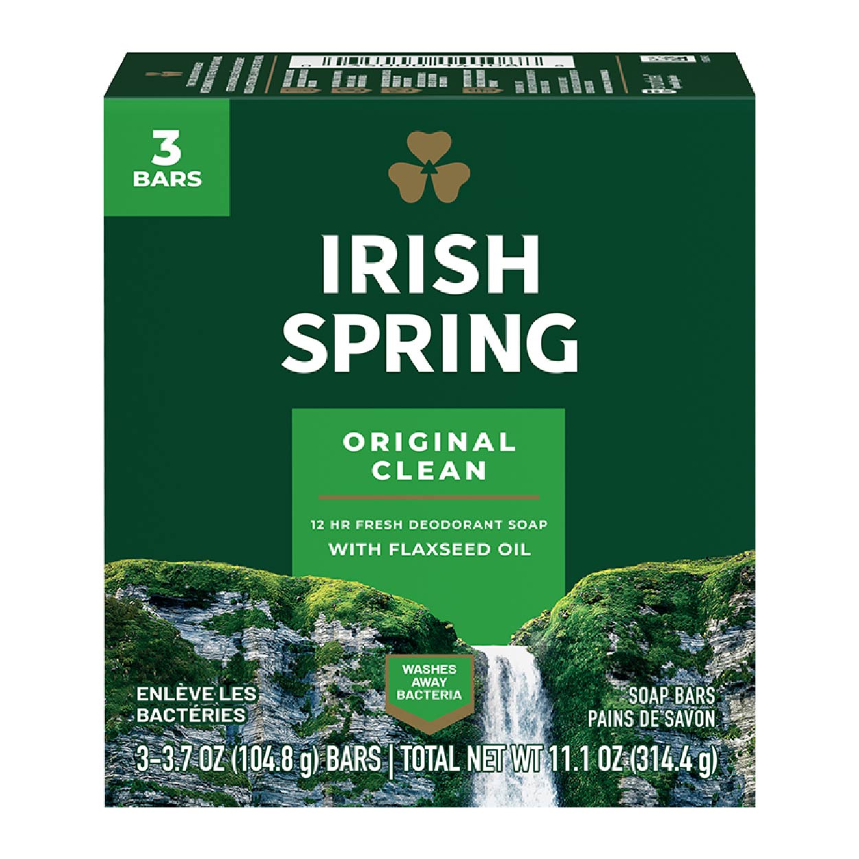 Irish Spring Soap Original Clean 3.7oz 3 Bars