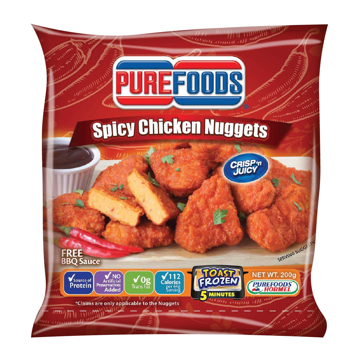 Purefoods Crisp 'N Juicy Spicy Chicken Nuggets 200g