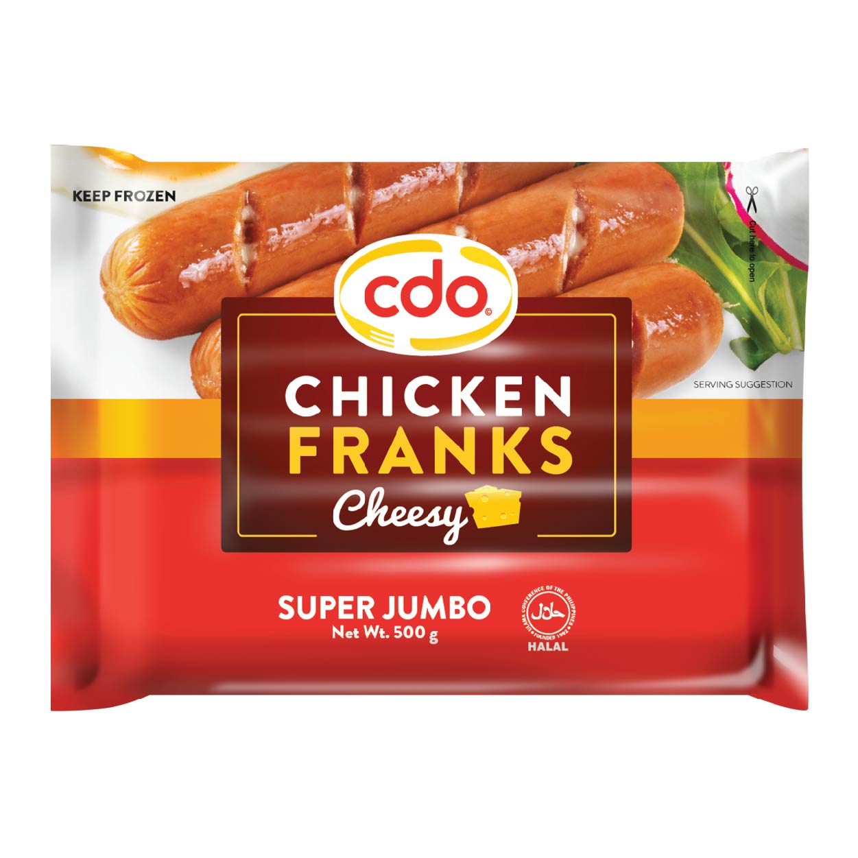 CDO Cheesy Chicken Franks Super Jumbo 500g