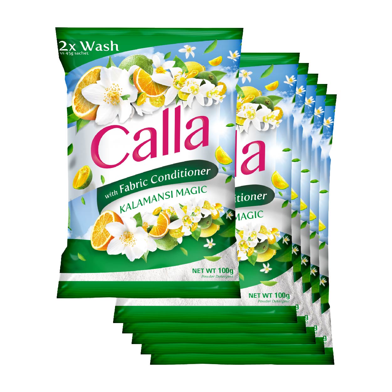 Calla Detergent Powder with Fabric Conditioner Kalamansi 6x100g