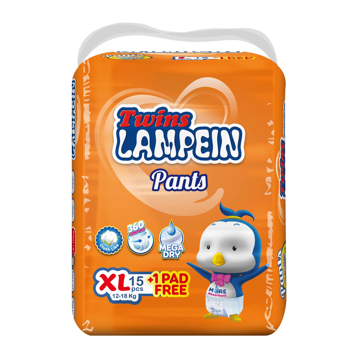 Lampein Twins Baby Pants Diaper XL 15s + Free
