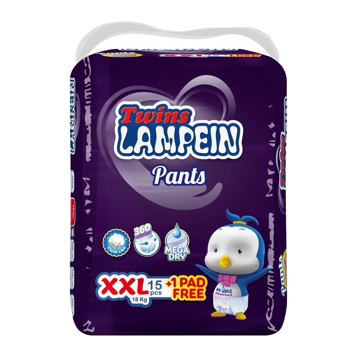 Lampein Twins Baby Pants Diaper XXL 15s + Free