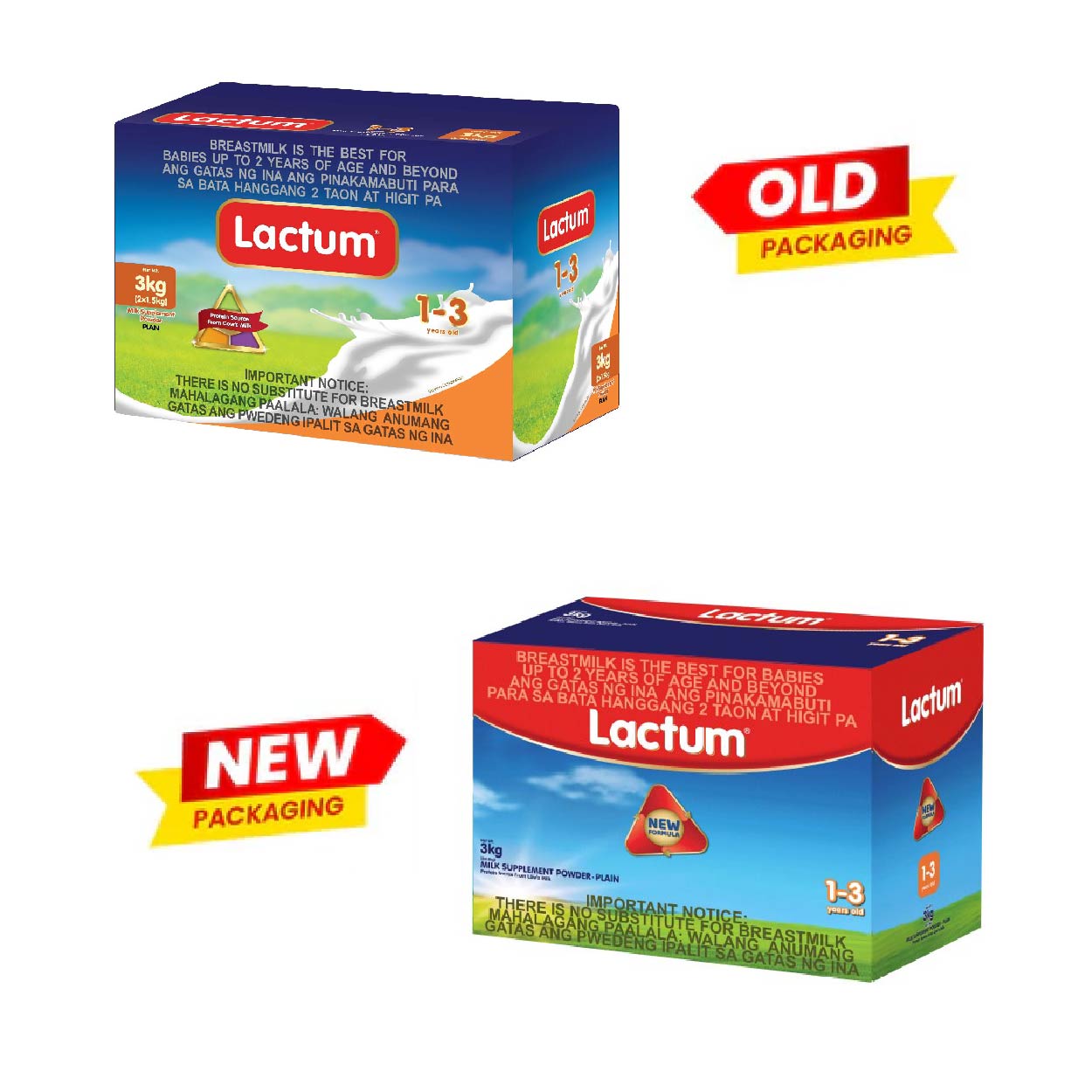 Lactum Milk Powder 1-3 years old Plain 3kg
