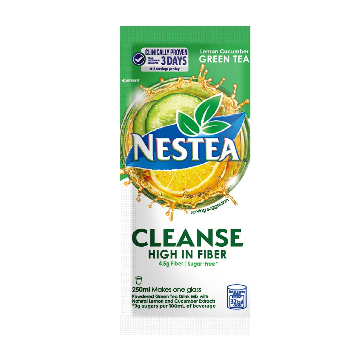 Nestea Cleanse Lemon Cucumber Powdered Green Tea Mix 8.5g
