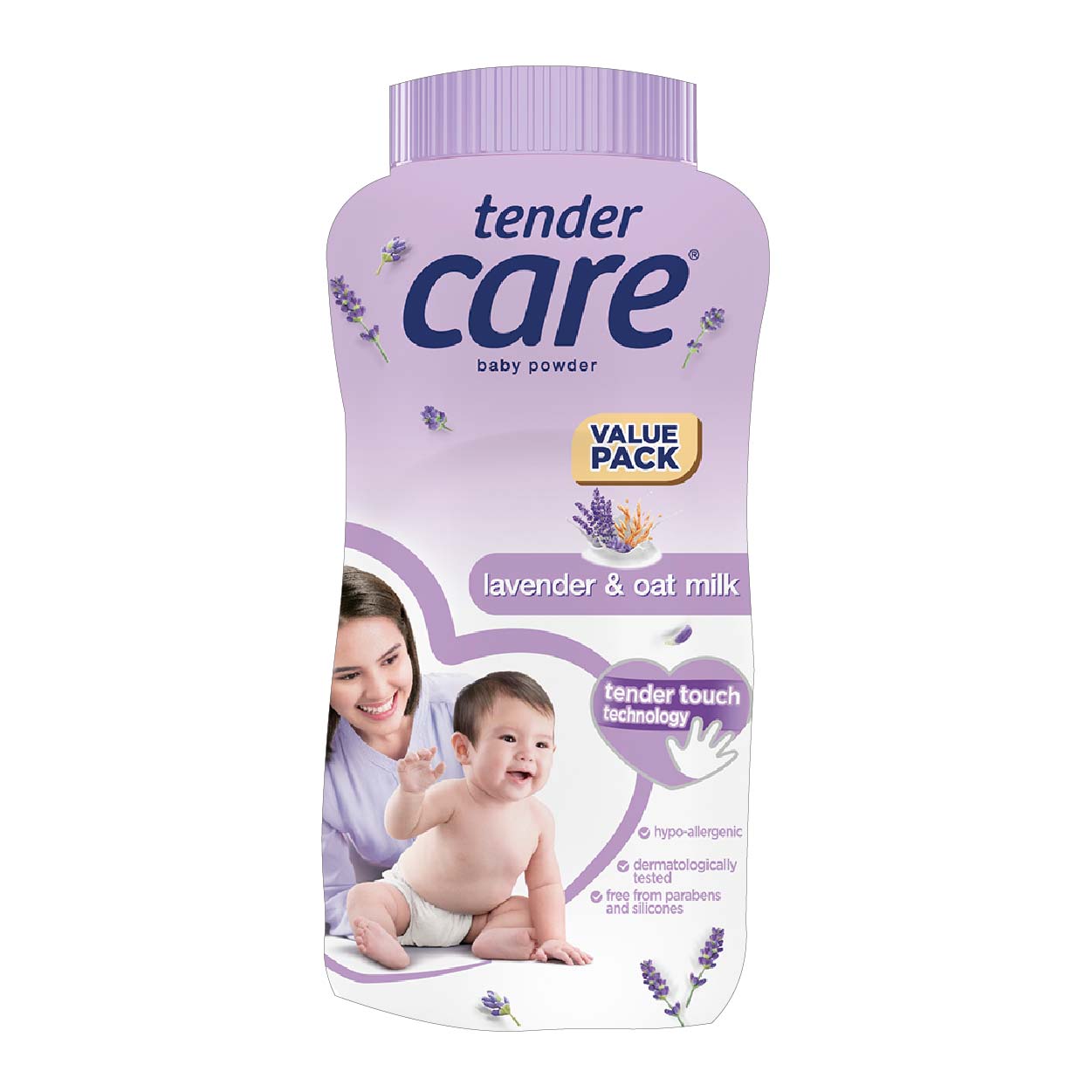 Tender Care Hypo Allergenic Baby Powder Lavender & Oat Milk 200g