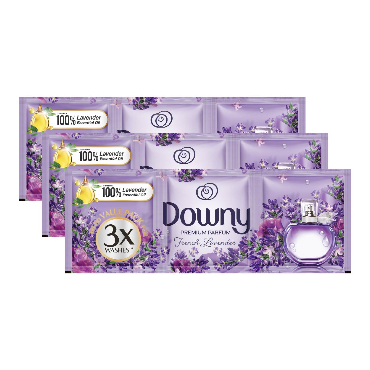 Downy Premium Parfum Fabric Conditioner French Lavender 3x63ml