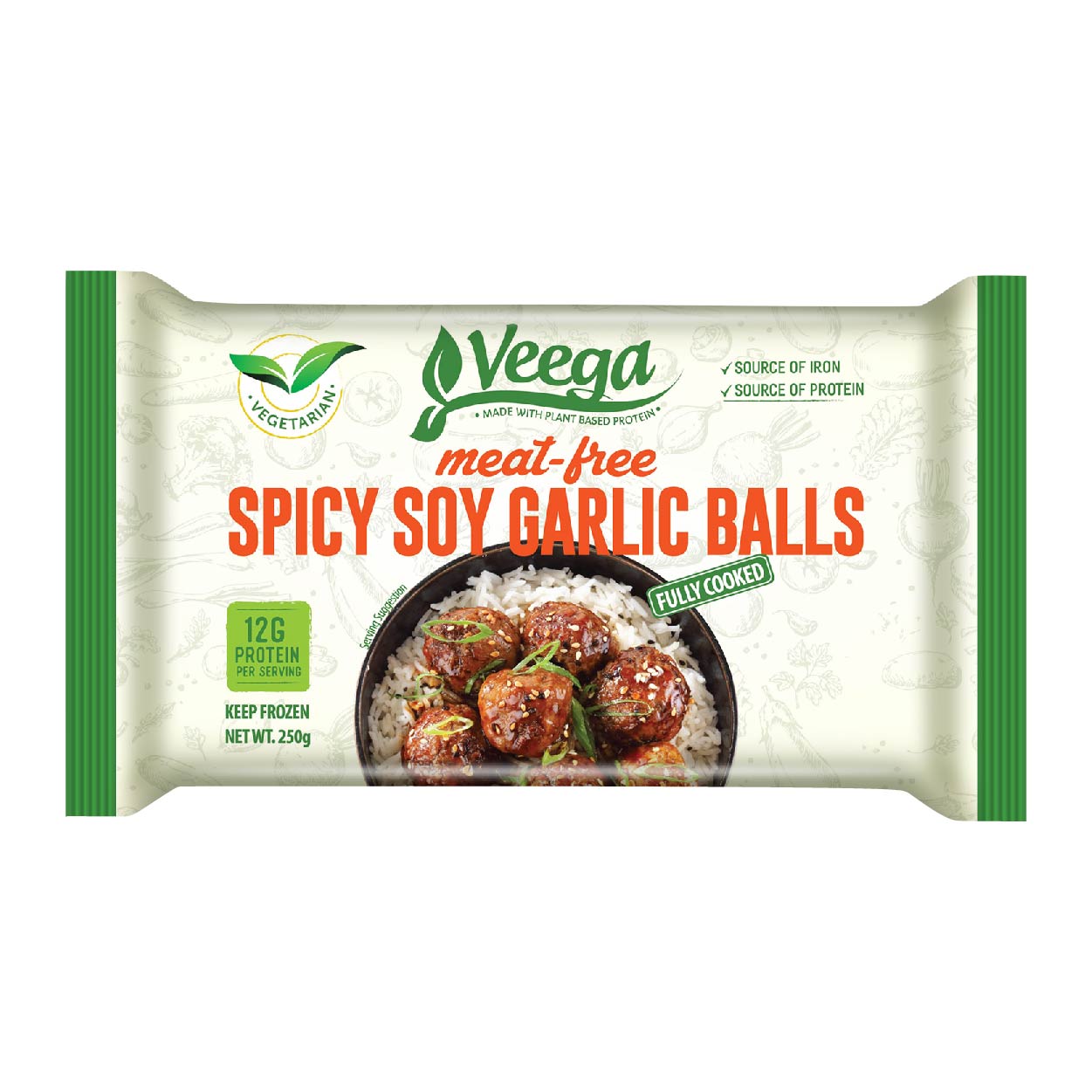 Veega Meat Free Spicy Soy Garlic Balls 250g