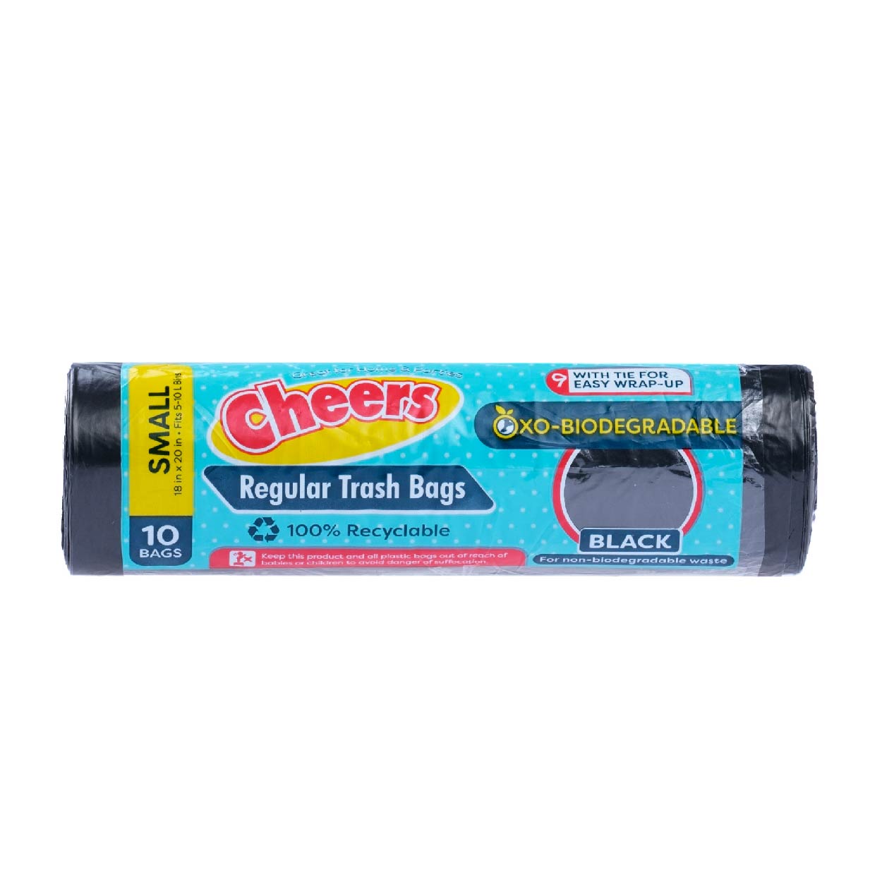 Cheers Oxo-Biodegradable Trash Bags Black Small 10s
