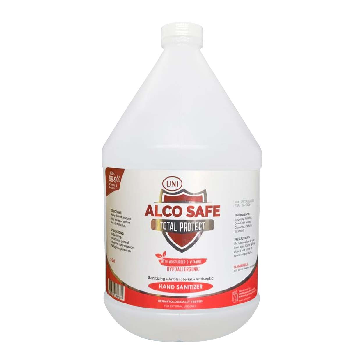 UNI AlcoSafe Total Protect Hand Santizer 1 Gallon